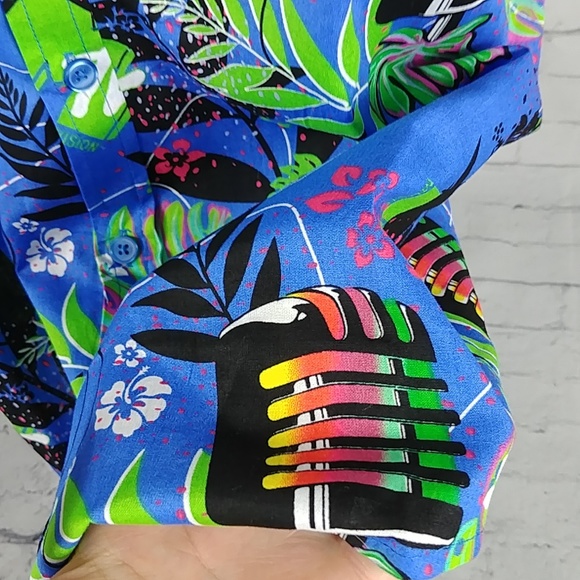  MTV Hawaiian Graphic Shirt Retro Rockabilly - Picture 2 of 6